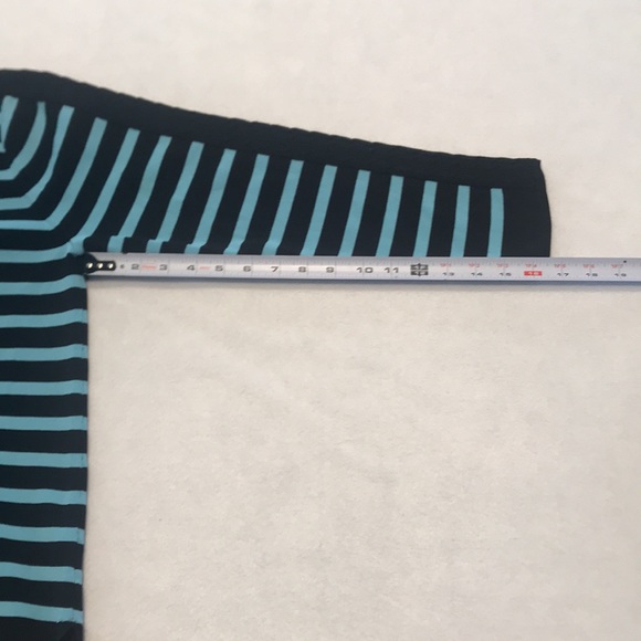 Dress Barn black and blue striped sweater, 14/16, no snags - Picture 6 of 7